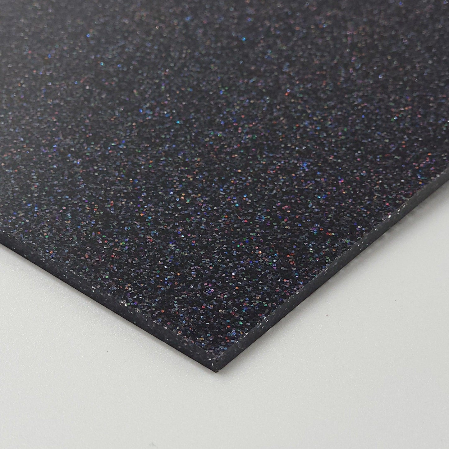 1/8" Black Glitter Acrylic Sheets - Chaos Black