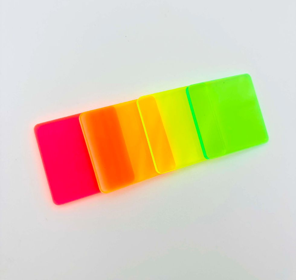 1/8” Clear Colour Acrylic - Neon Orange (previously 'Neon Yellow')